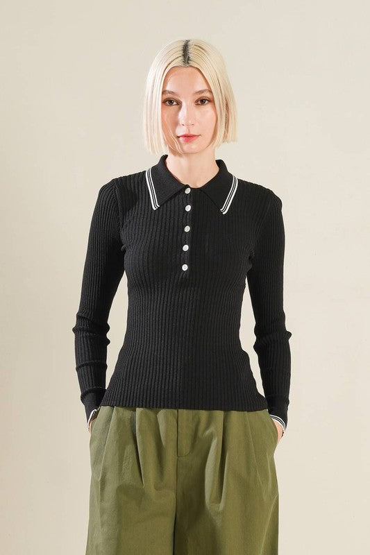 Polo Sweater Top