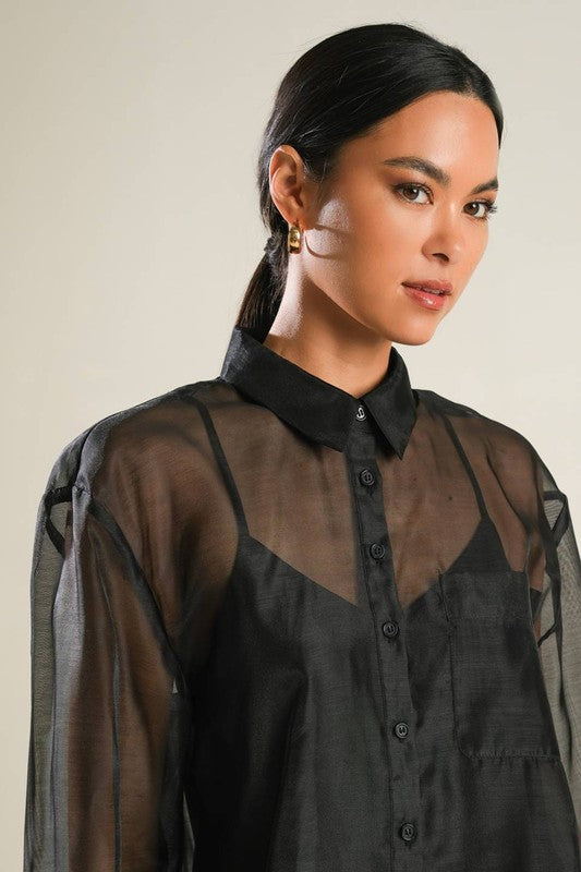 Solid Organza Top