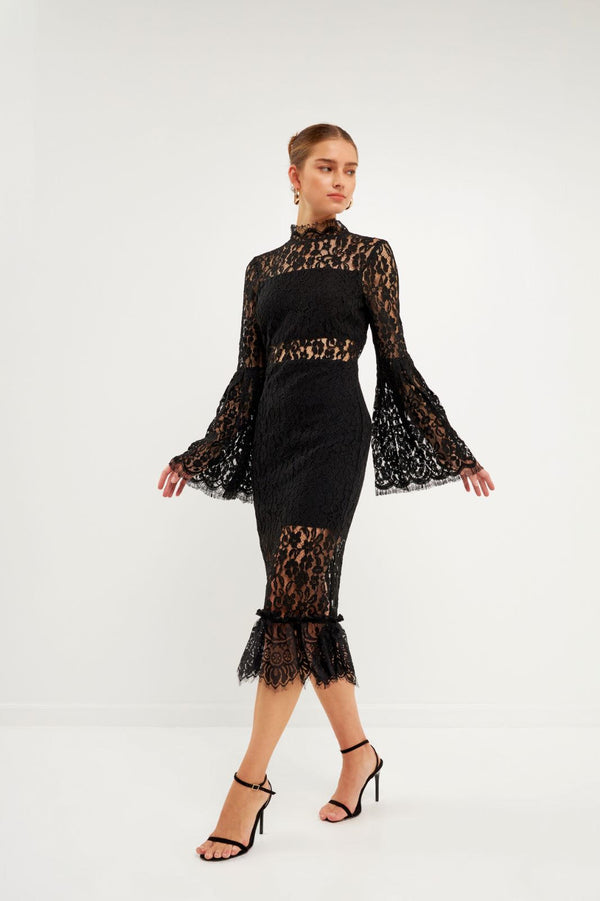 Cutout Lace Midi Dress