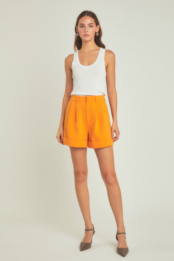 Folded Bottom Welt Pocket Clementine Shorts