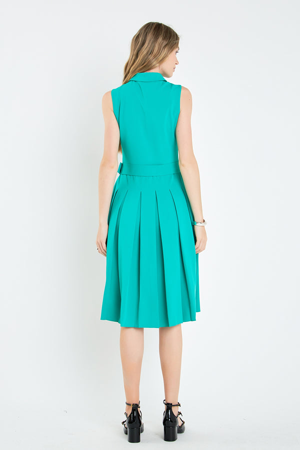 Sleeveless Green Midi Dress