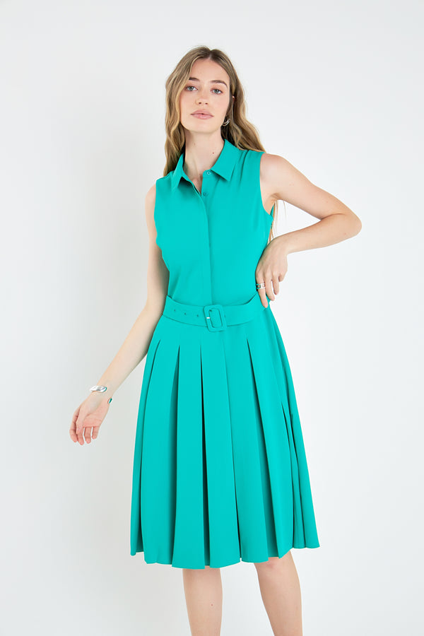 Sleeveless Green Midi Dress