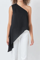 One Shoulder Waterfall Top