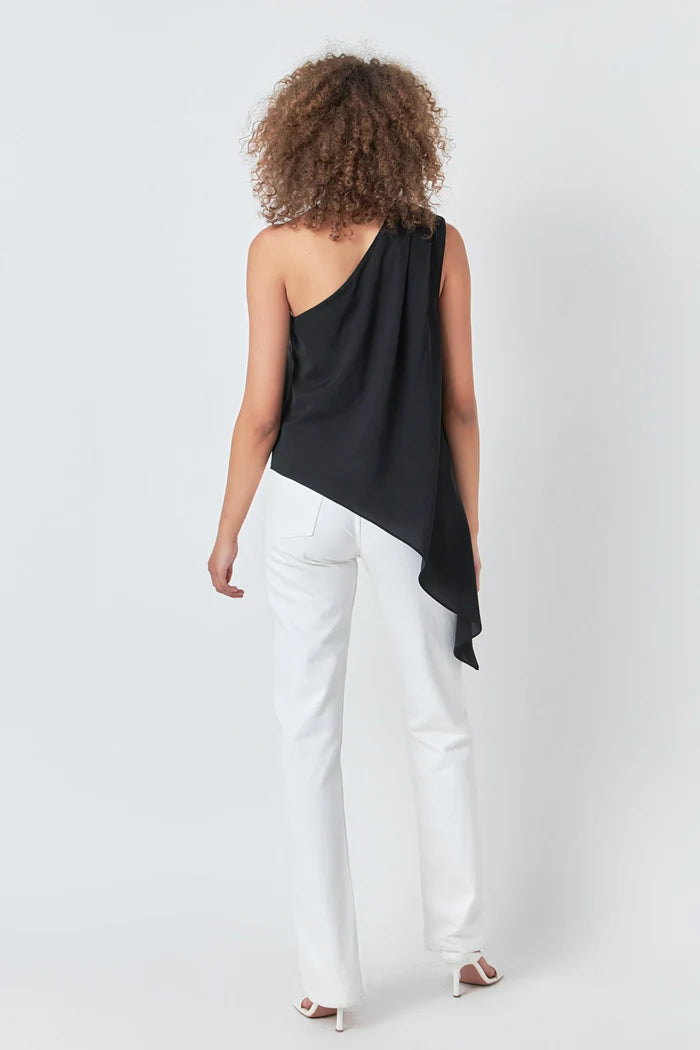 One Shoulder Waterfall Top