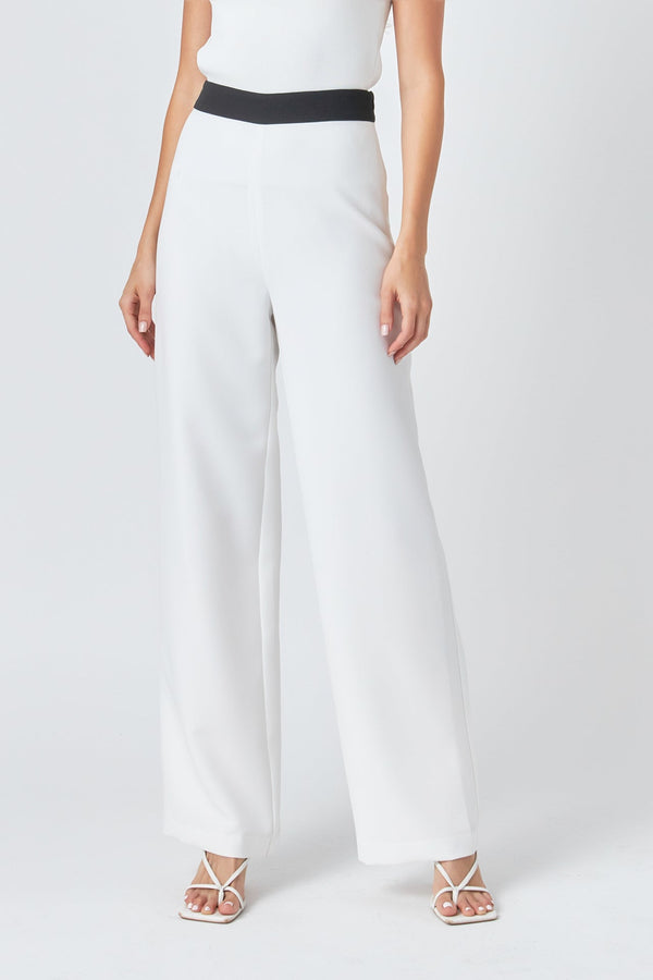 Contrast Band Relaxed Pants