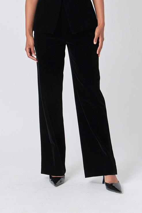 Velvet High-Waisted Trousers