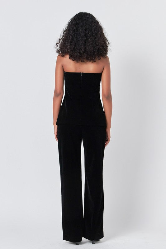 Velvet High-Waisted Trousers