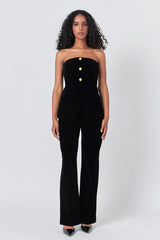 Velvet High-Waisted Trousers