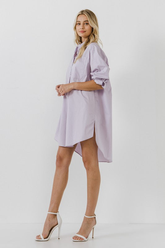 Classic Collared Dress Shirt (Lavender, Green)