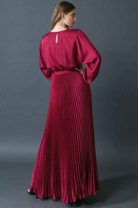 Jacquard Woven Satin Dress