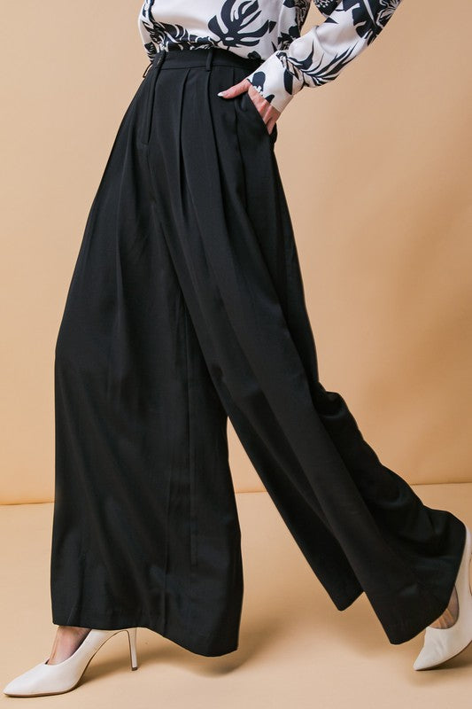 Flared Hem Wide Leg Pants