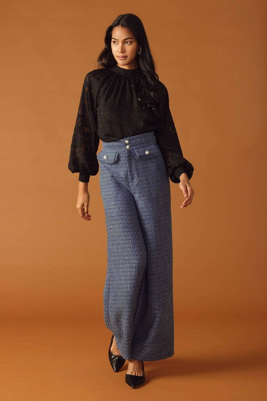 Tweed Wide Leg Pant