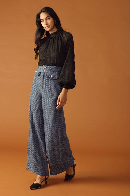 Tweed Wide Leg Pant