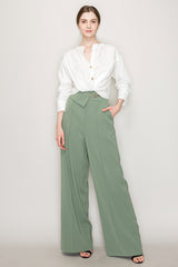 Waist Flap Chain Detail Pants