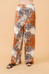 High-Waist Animal Print Wide Pants