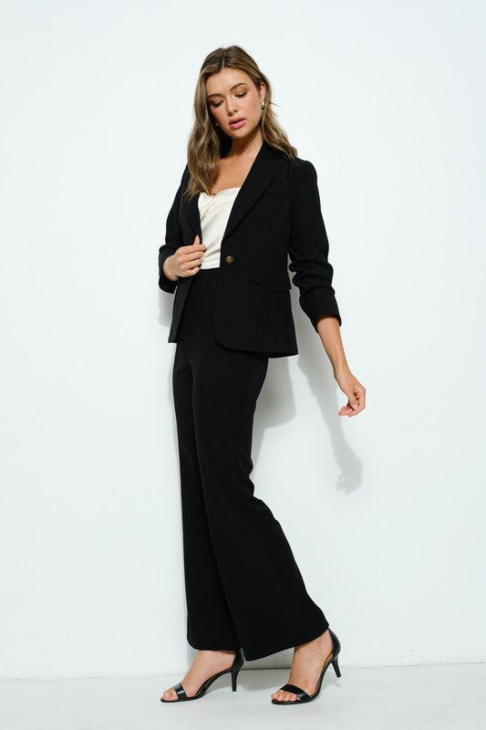 Solid High-Waist Flare Pants (2 Color Ways)