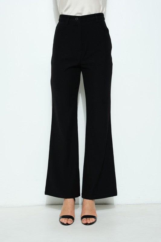 Solid High-Waist Flare Pants (2 Color Ways)