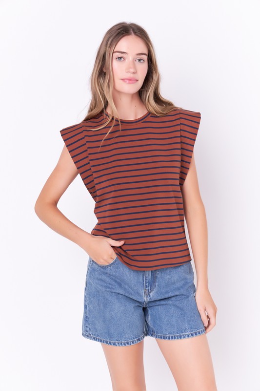 Stripe Sleeveless T-Shirt