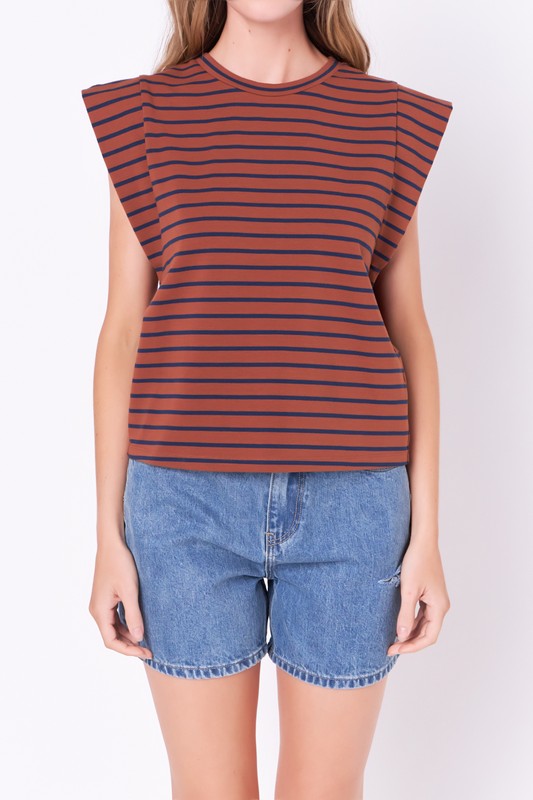 Stripe Sleeveless T-Shirt