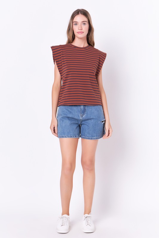 Stripe Sleeveless T-Shirt