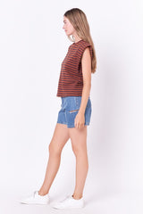 Stripe Sleeveless T-Shirt