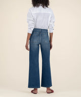 Faded Denim Wide Leg Jeans