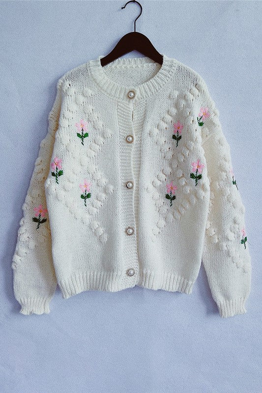 Crochet Embroidered Cardigan