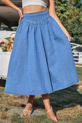 A Line Denim Skirt