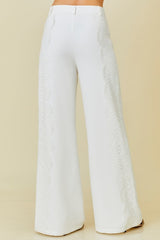 Side Lace Trim Formal Pants