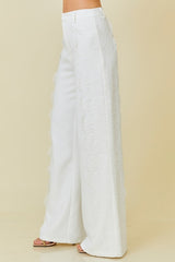 Side Lace Trim Formal Pants