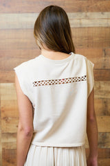 Eyelet Knit Sleeveless Top