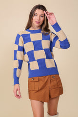 Oversized Checkerboard Sweater (2 Color Ways)