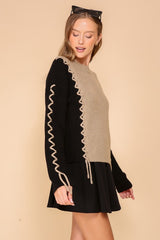 Zig Zag Tie Sweater