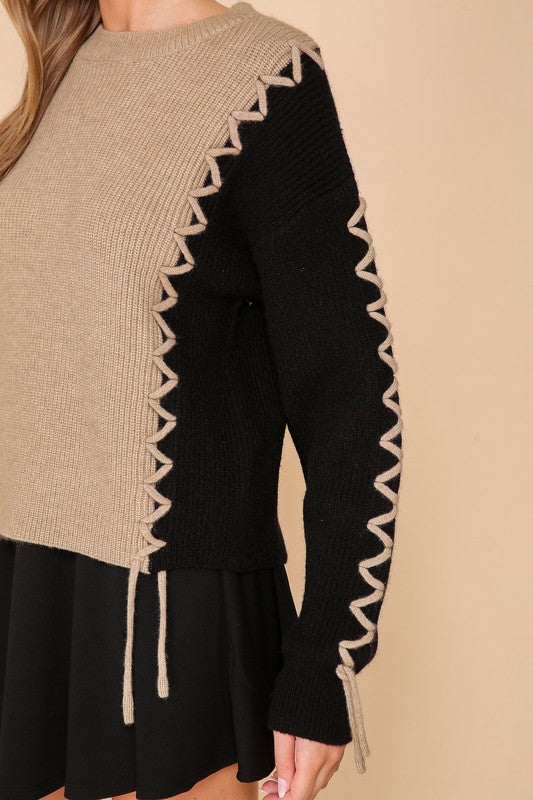 Zig Zag Tie Sweater