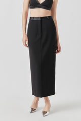 Satin Contrast Maxi Skirt