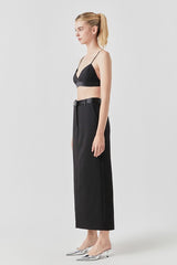 Satin Contrast Maxi Skirt