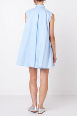 Sleeveless Bow Shirt Dress