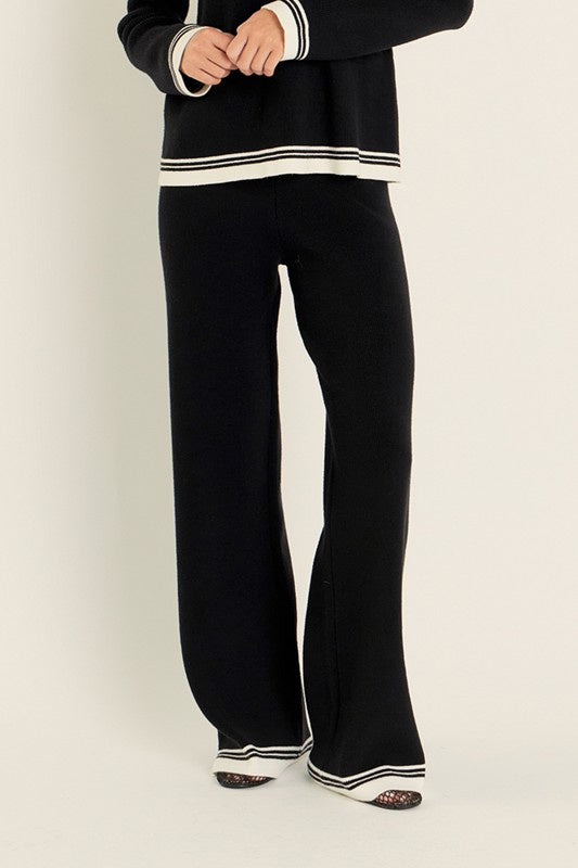 Black High-Waisted Knit Pants