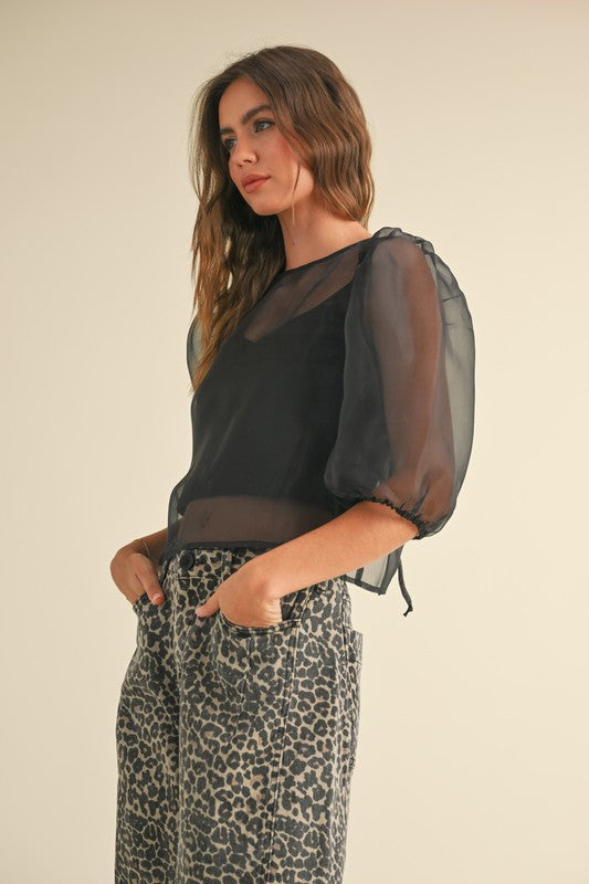 Sheer Fabric With Lining Top (2 Color Ways)