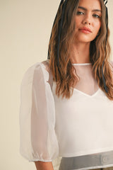 Sheer Fabric With Lining Top (2 Color Ways)