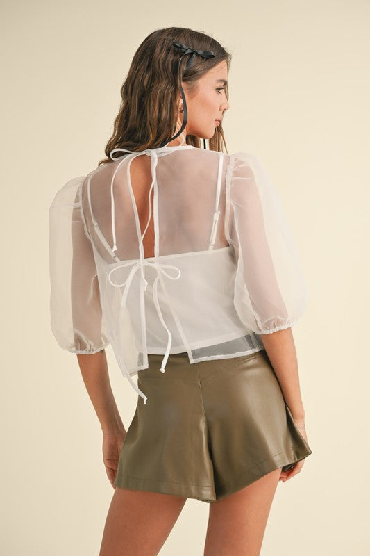 Sheer Fabric With Lining Top (2 Color Ways)