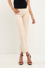 High Waist Pu Fabric Pants (Black or Cream)