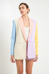 Multi Color Block Blazer